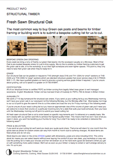 S.FS structural oak beams