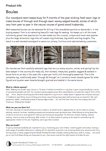 english woodlands timber product info on boules