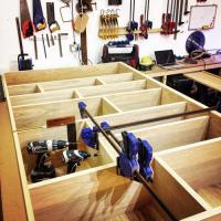 MHW Design wall unit in the making with oak
