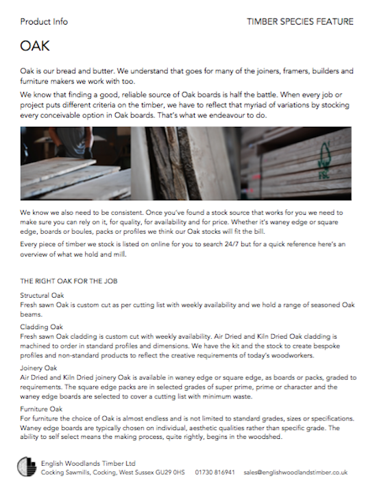 oak species feature about our oak stock