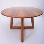 beautiful round hardwood dining table by petrel furniture