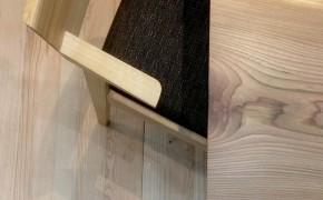 ash wood solid floor and scottish elm dinig table made for our stand at decorex