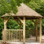 Timber Mend Oak frame gazebo with shingle roof